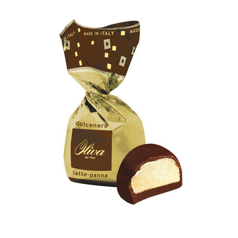 Mjölkchokladpralin med pannacottafyllning