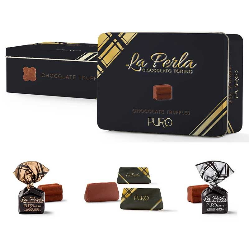 Lyxig presentask med chokladtryfflar - sockerfri