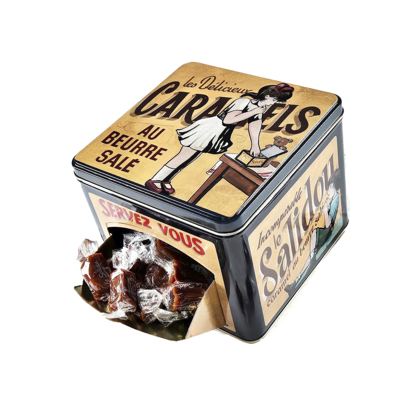 Metallburk Vintage med smörkola