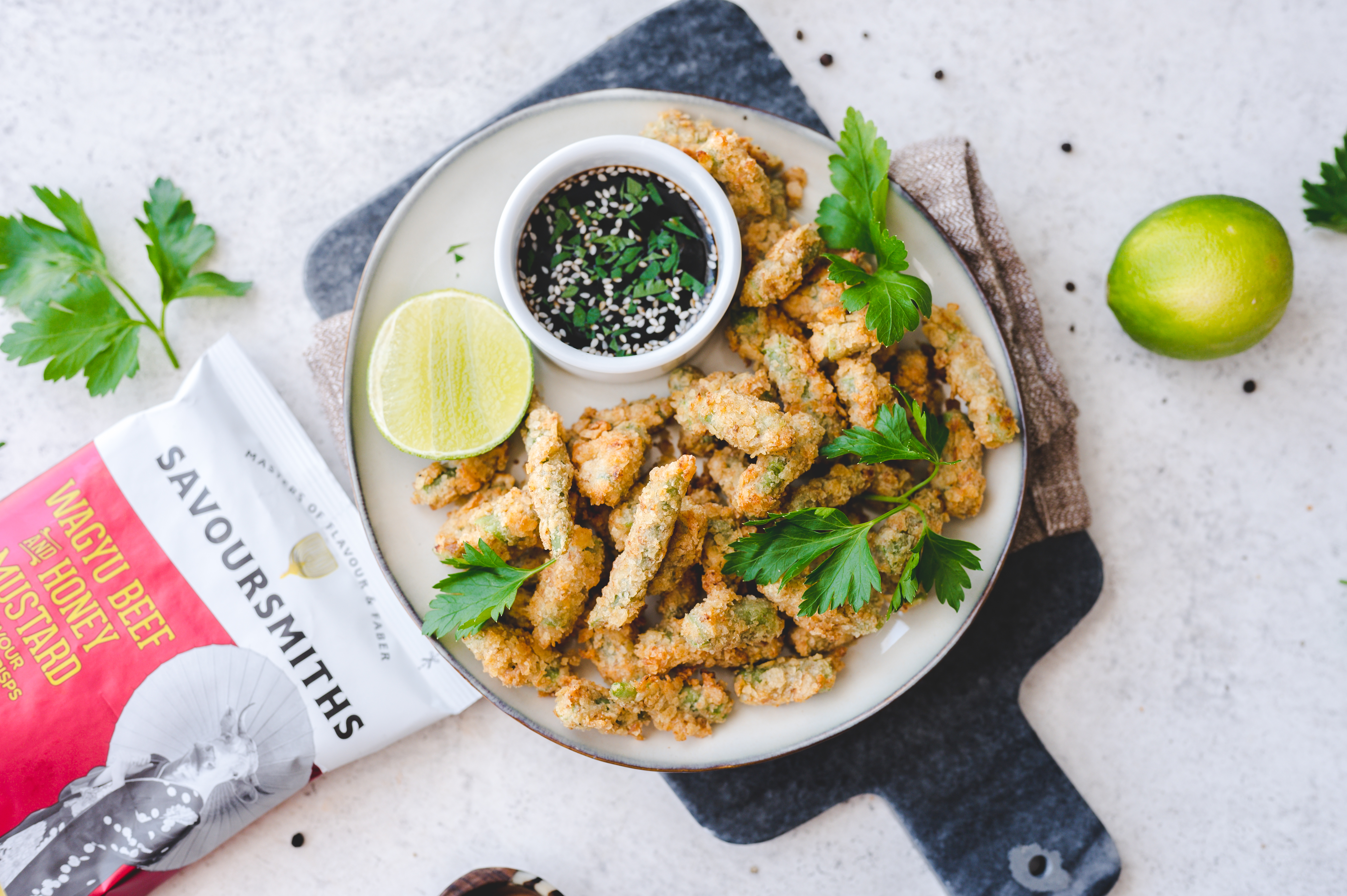 Tempurainspirerade gröna bönor