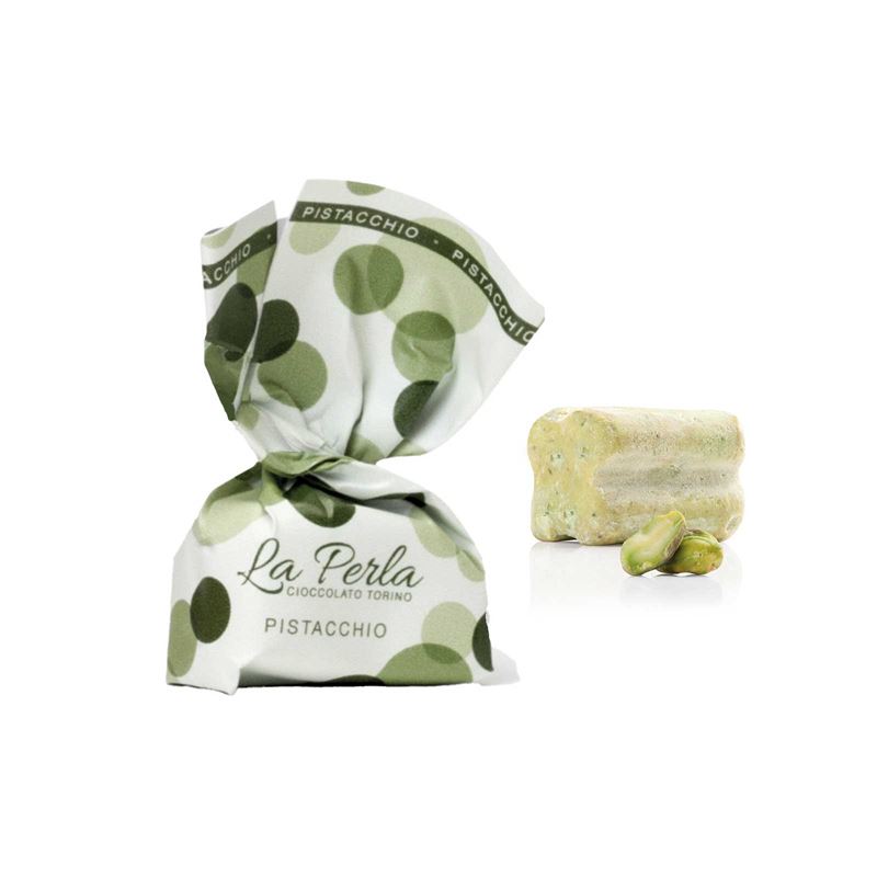 Vit mini chokladtryffel med pistagekrisp
