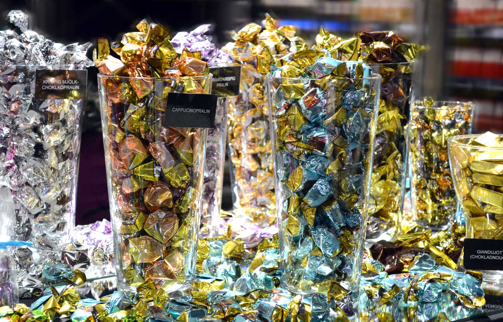 Chokladpralin i kassan