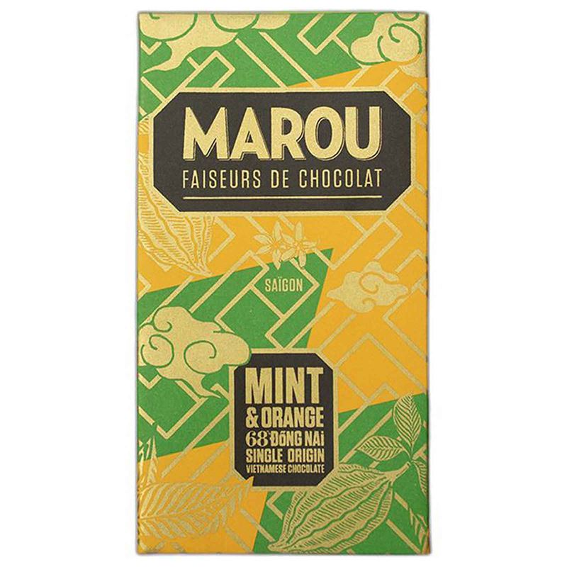 Mörk choklad med chokladmynta & apelsin 68%