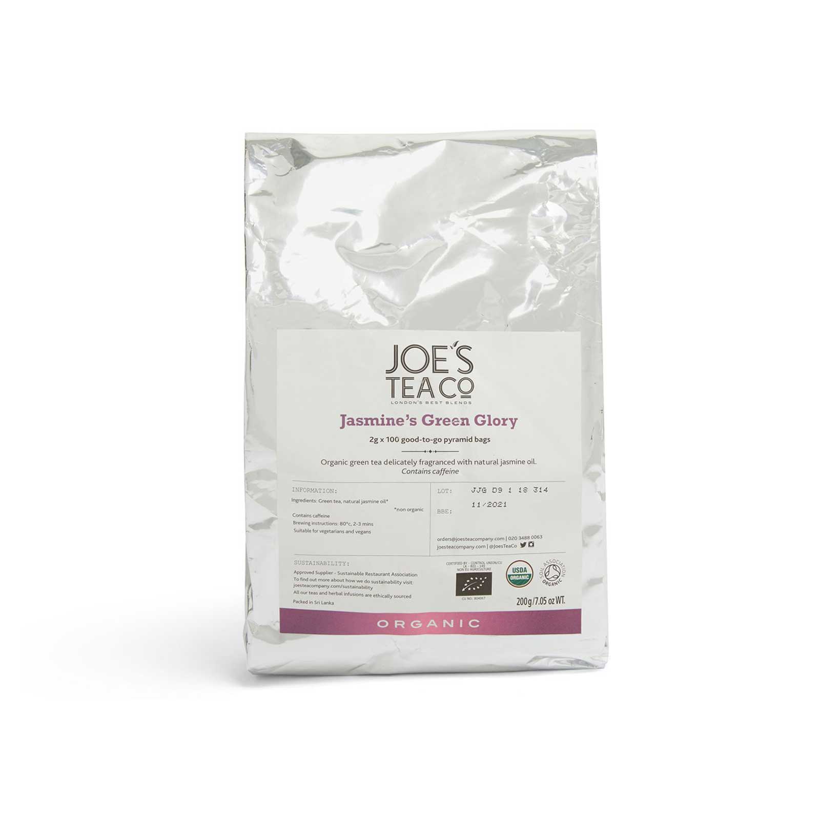 Jasmine's Green Glory 100p tepåsar – grönt te