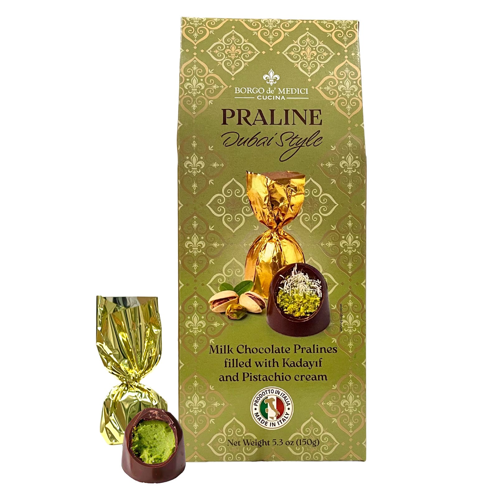 Presentask med mjölkchokladpraliner Dubai style