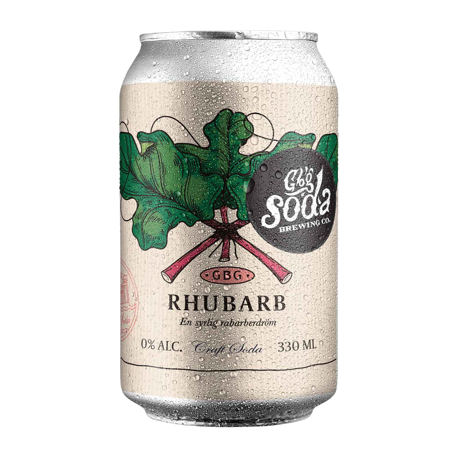 Soda med rabarber – 33cl
