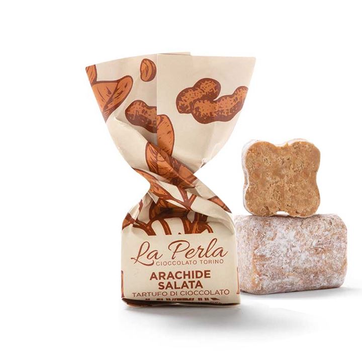 Bild på Vit chokladtryffel med jordnöt, havssalt & karamell