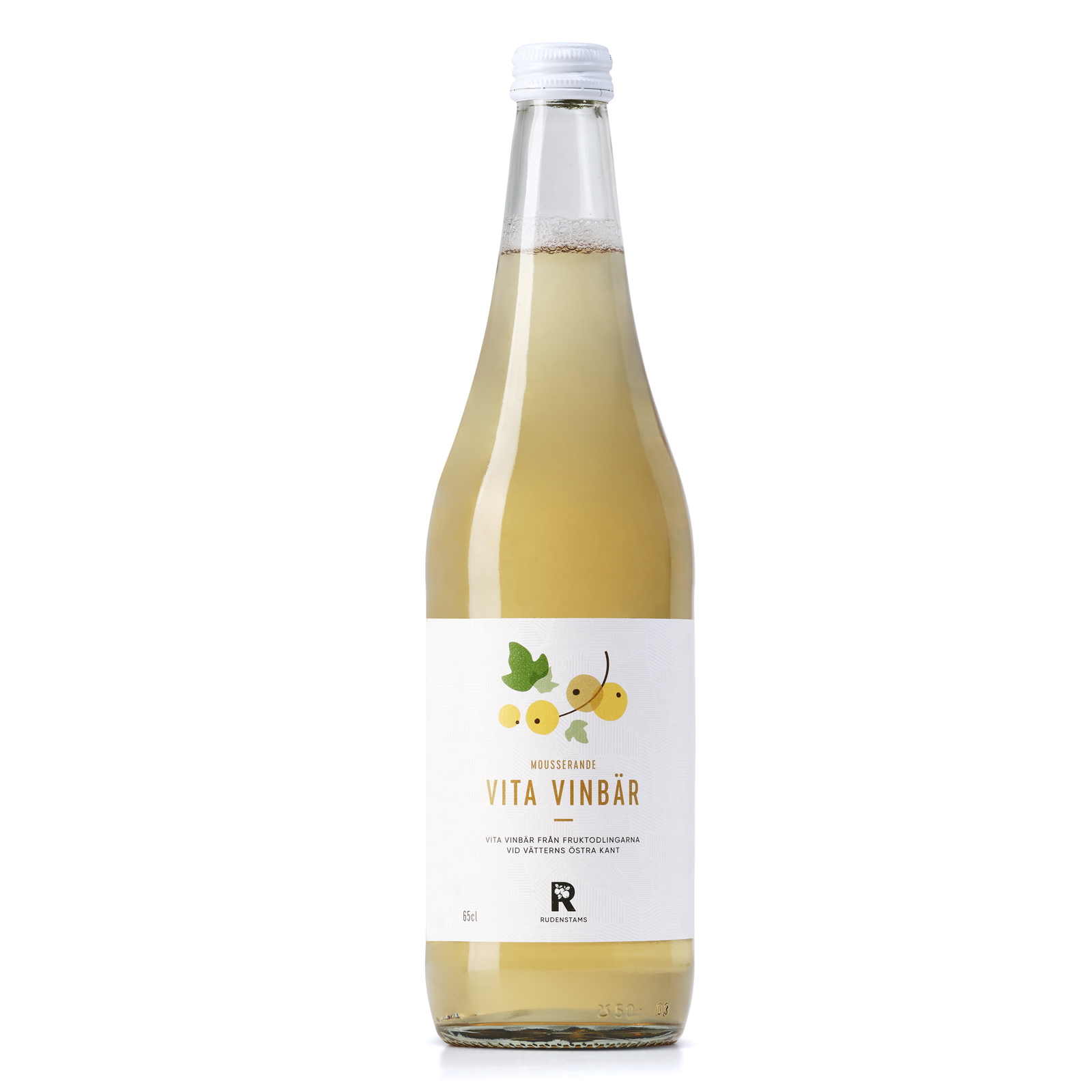 Mousserande vita vinbärsdryck – 63cl (12st)